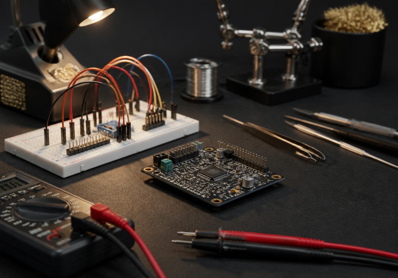 Functional prototype on workbench